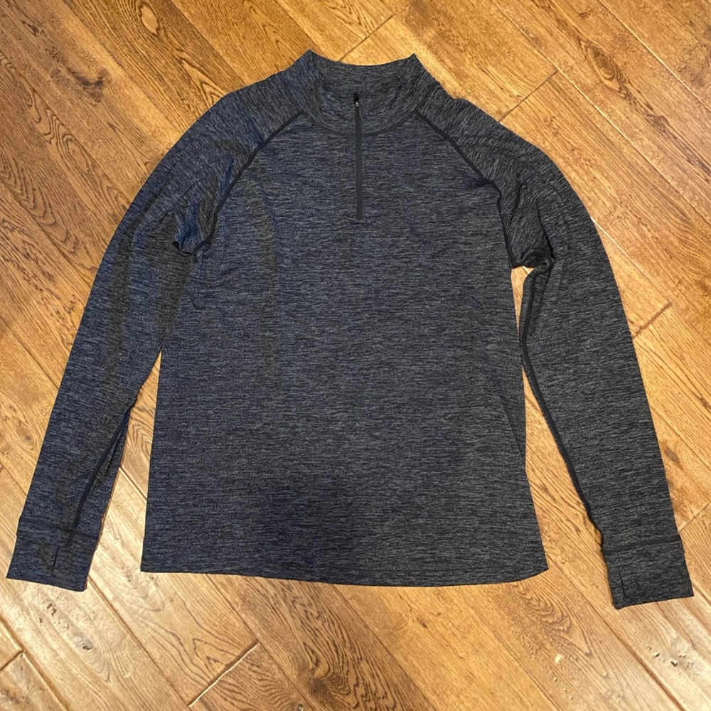 Fabletics Training Day 1-4 Zip Men’s shirt.  Black Heather